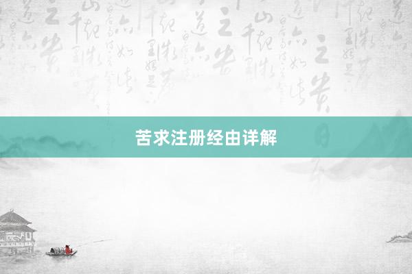 苦求注册经由详解